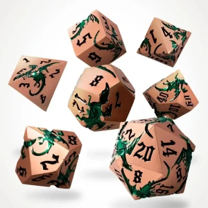 Zestaw kości metalowych Viridian Flame (7)