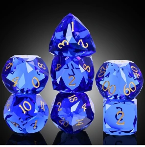 Zestaw kości szklanych fasetowanych Sapphire (7)