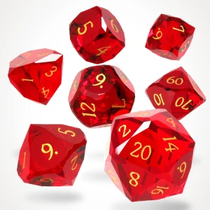 Zestaw kości szklanych Ruby Reckoning (7)