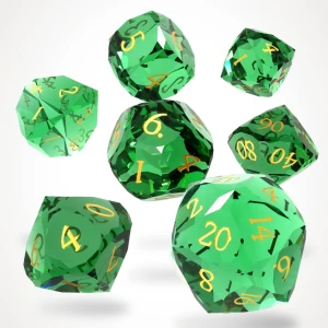 Zestaw kości szklanych Emerald Dagger (7)