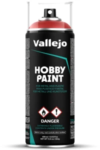 Vallejo Hobby Paint in Spray Scarlet Red 400ml (28.016)