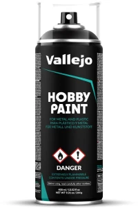 Vallejo Hobby Paint in Spray Black 400ml (28.012)