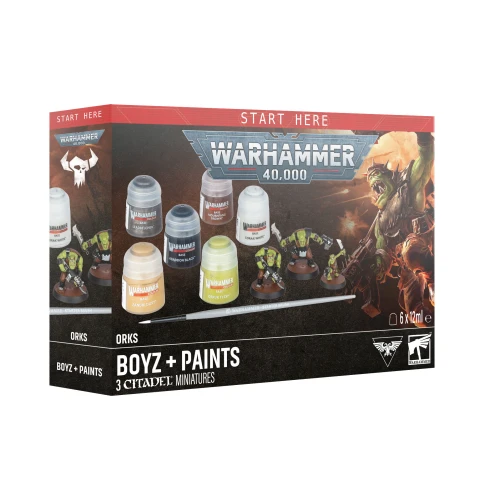 Warhammer 40000: Paint Set – Ork Boyz and a Grot (2026) — przód (producent)