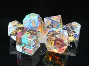 Kości szklane Old School Dice Gemstone Prismatic Dreams (zestaw 7 szt.)