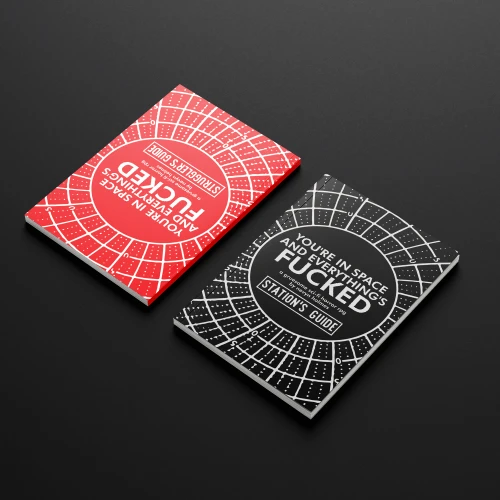 You're in Space and Everything's Fucked Corebook — przód (producent)