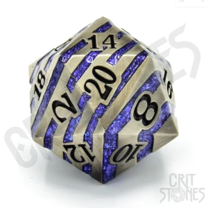 Kość metalowa D20 33 mm Engraved Elder