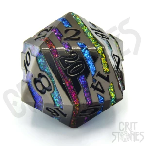 Kość metalowa D20 33 mm Rainbow Rift