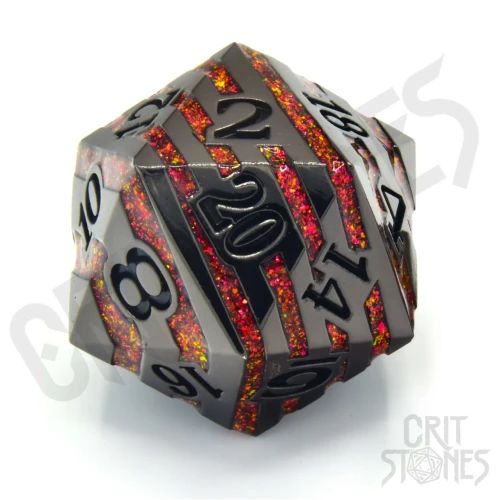 Kość metalowa D20 33 mm Pyroblade — przód (producent)