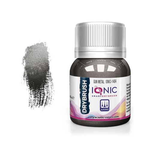 Ammo Ionic Drybrush Gun Metal — przód (producent)