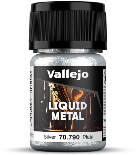 Vallejo Liquid Metal Silver 35ml (70.790) — przód (producent)