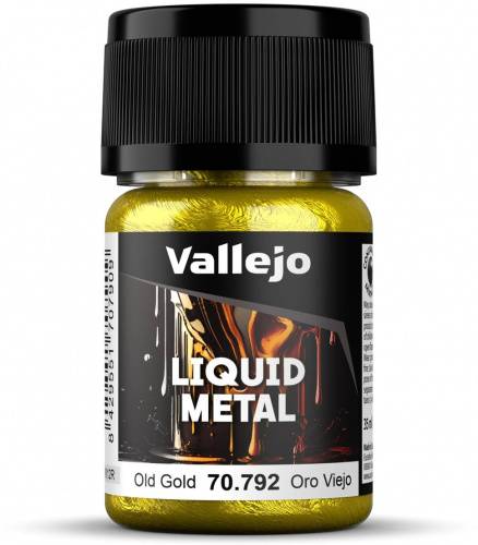 Vallejo Liquid Metal Old Gold 35ml (70.792) — przód (producent)
