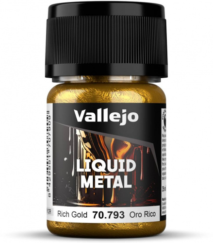 Vallejo Liquid Metal Rich Gold 35ml (70.793) — przód (producent)