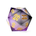 Kość żywiczna D20 50 mm Twilight Ether (liquid core) — przód (producent)