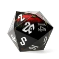 Kość żywiczna D20 50 mm Crimson Watcher (floating eye) — przód (producent)