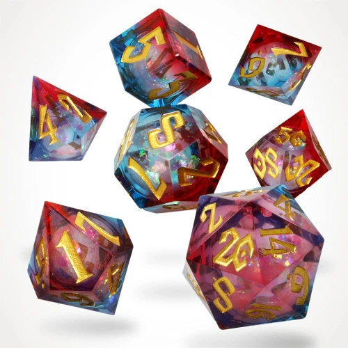 Kości żywiczne Fire and Ice (zestaw 7 szt.) — przód (producent)