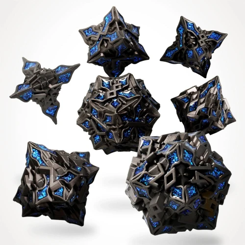 Kości metalowe Obsidian Alloy (zestaw 7 szt.) — przód (producent)