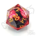 Kość żywiczna D20 33 mm Blood Iris (floating eye) — przód (producent)