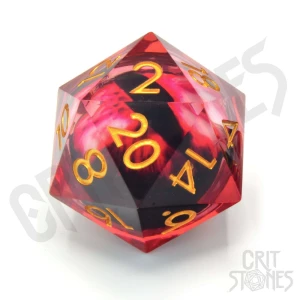 Kość żywiczna D20 33 mm Blood Iris (floating eye)