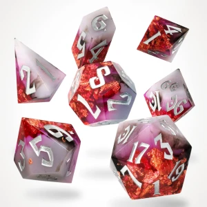 Kości żywiczne Ruby Rift Sharp Edge (zestaw 7 szt.)