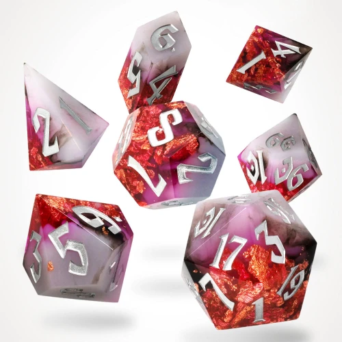 Kości żywiczne Ruby Rift Sharp Edge (zestaw 7 szt.) — przód (producent)