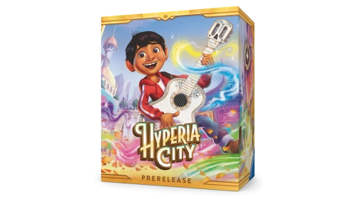 Lorcana S14 Hyperia City Prerelease Kit — przód (producent)