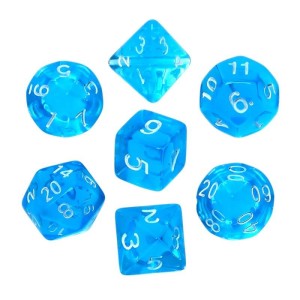 Mini kryształowe niebieskie kości RPG
