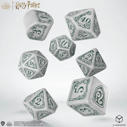 Slytherin Modern Dice Set - White.jpg