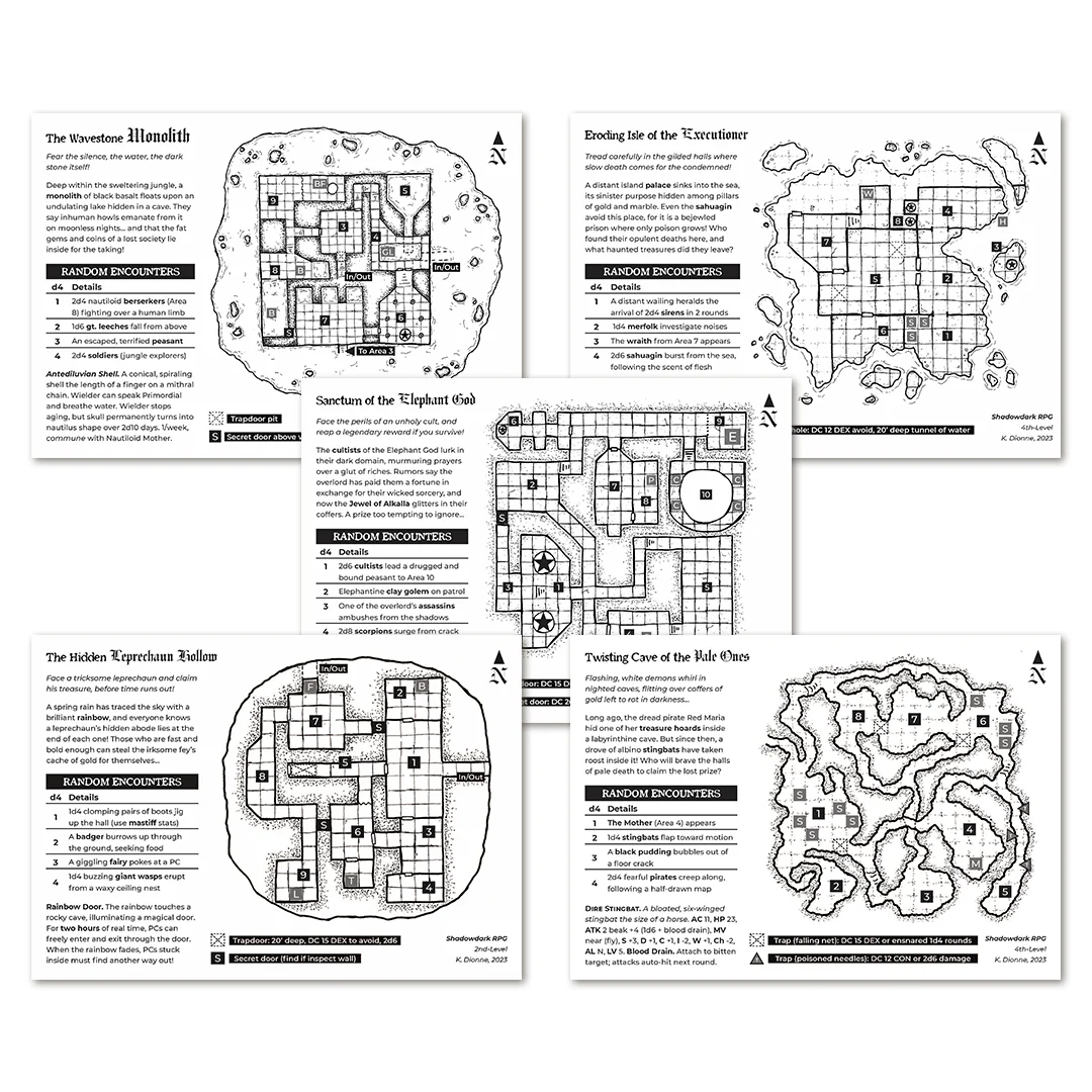 Shadowdark 5 Adventures (Printed Leaflets)
